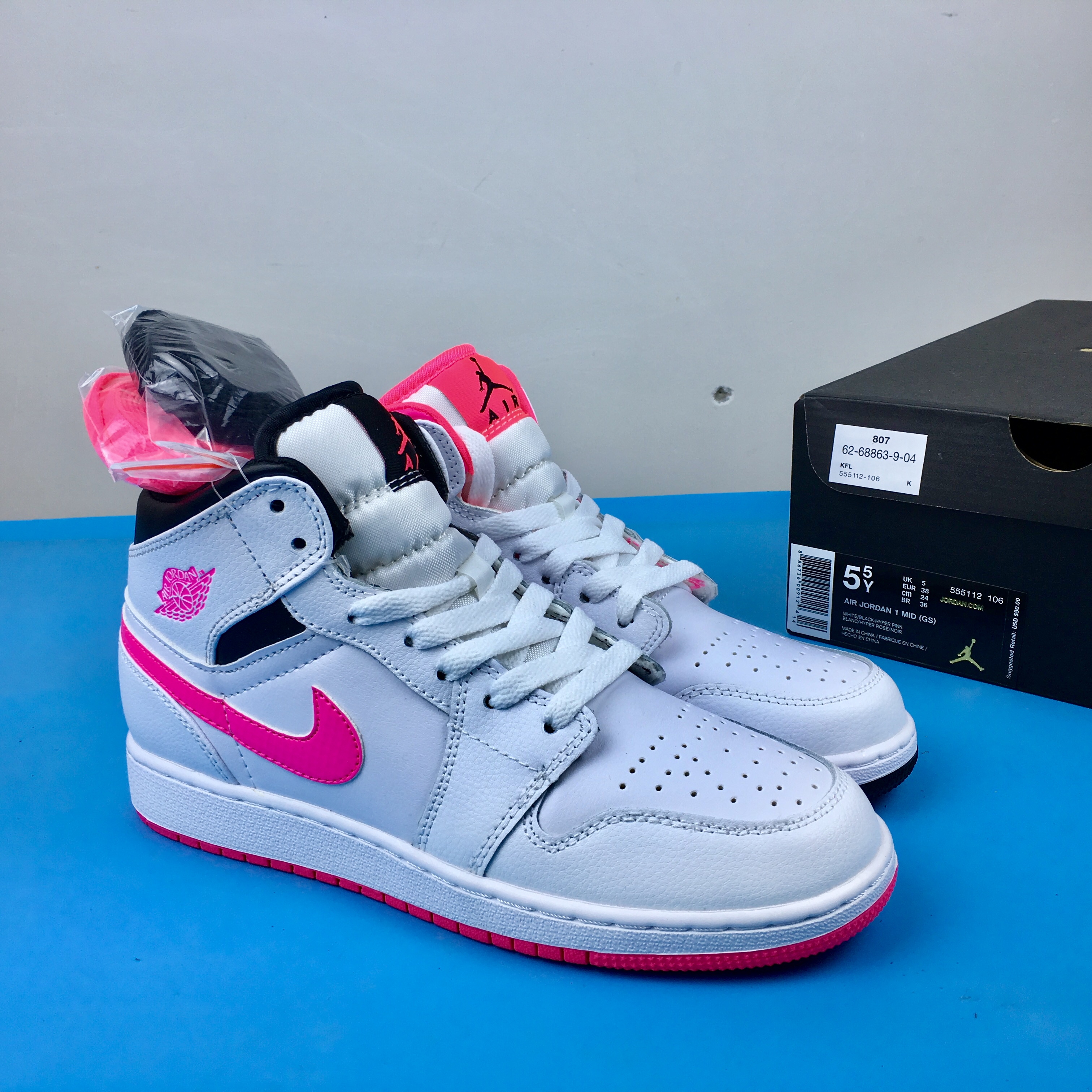 Women Air Jordan 1 Mid Hyper Pink Shoes